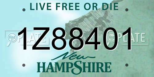 1Z88401 New Hampshire License Plate