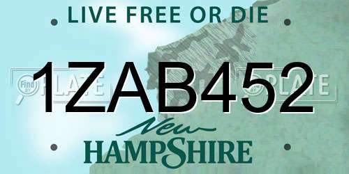 1ZAB452 New Hampshire License Plate