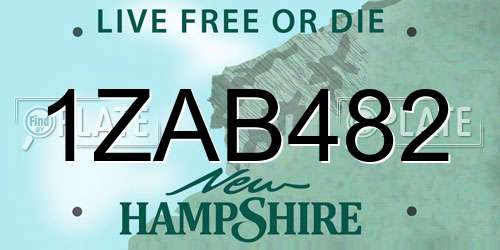1ZAB482 New Hampshire License Plate