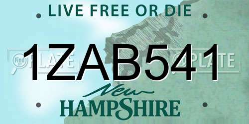 1ZAB541 New Hampshire License Plate