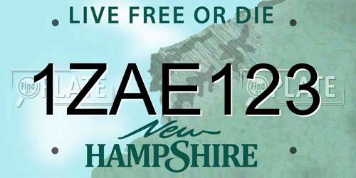 1ZAE123 New Hampshire License Plate