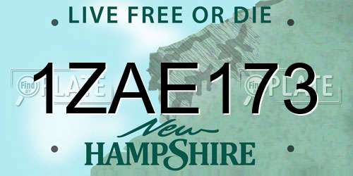 1ZAE173 New Hampshire License Plate