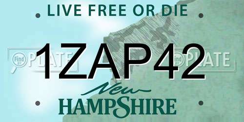 1ZAP42 New Hampshire License Plate