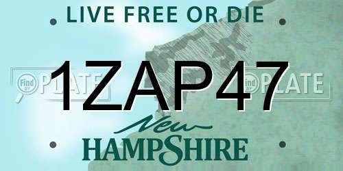 1ZAP47 New Hampshire License Plate