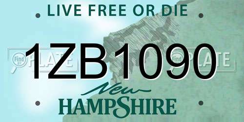1ZB1090 New Hampshire License Plate
