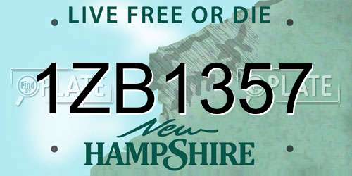 1ZB1357 New Hampshire License Plate