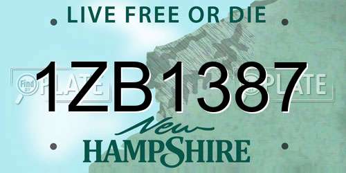 1ZB1387 New Hampshire License Plate