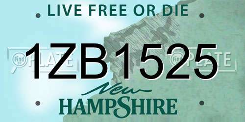 1ZB1525 New Hampshire License Plate