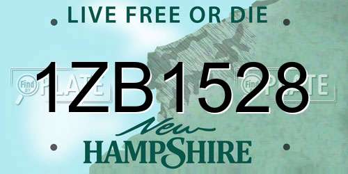 1ZB1528 New Hampshire License Plate
