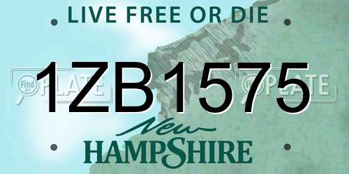 1ZB1575 New Hampshire License Plate