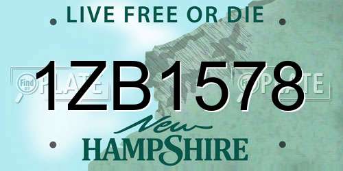 1ZB1578 New Hampshire License Plate