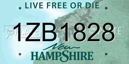 1ZB1828 New Hampshire License Plate