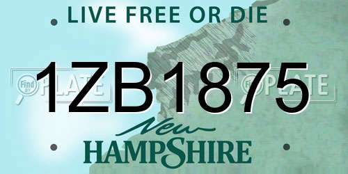 1ZB1875 New Hampshire License Plate