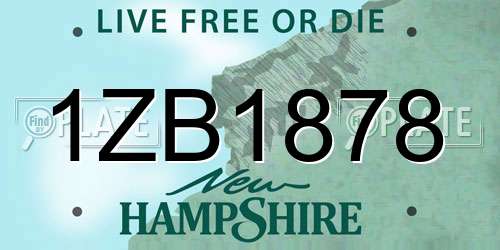 1ZB1878 New Hampshire License Plate