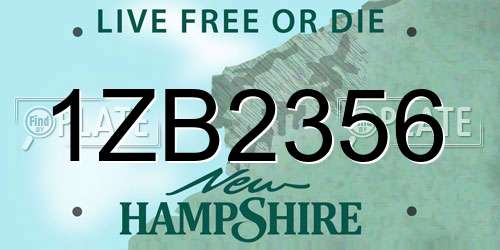 1ZB2356 New Hampshire License Plate