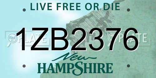 1ZB2376 New Hampshire License Plate