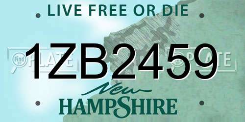 1ZB2459 New Hampshire License Plate