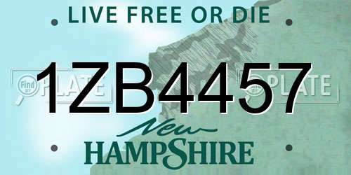1ZB4457 New Hampshire License Plate