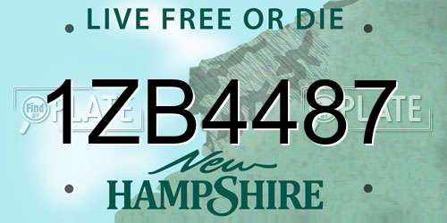 1ZB4487 New Hampshire License Plate