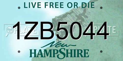 1ZB5044 New Hampshire License Plate