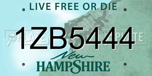 1ZB5444 New Hampshire License Plate