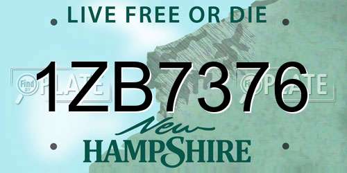 1ZB7376 New Hampshire License Plate