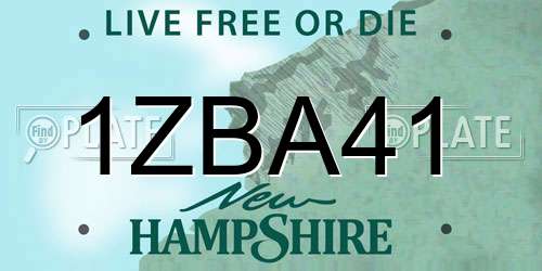 1ZBA41 New Hampshire License Plate