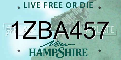 1ZBA457 New Hampshire License Plate