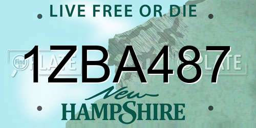 1ZBA487 New Hampshire License Plate