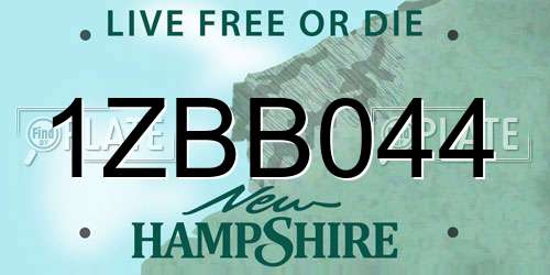 1ZBB044 New Hampshire License Plate