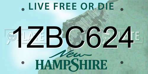 1ZBC624 New Hampshire License Plate