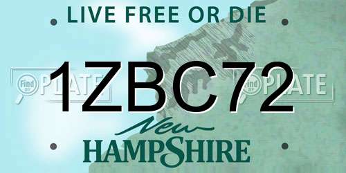 1ZBC72 New Hampshire License Plate
