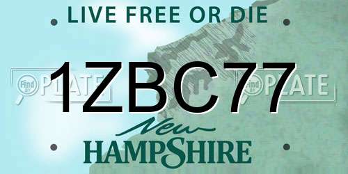 1ZBC77 New Hampshire License Plate