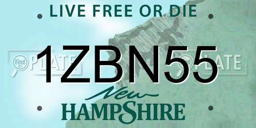 1ZBN55 New Hampshire License Plate