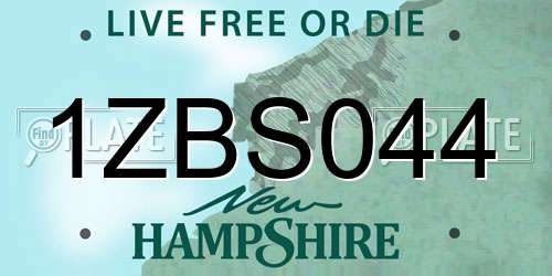 1ZBS044 New Hampshire License Plate