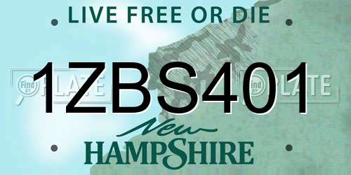 1ZBS401 New Hampshire License Plate