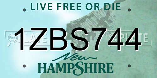 1ZBS744 New Hampshire License Plate