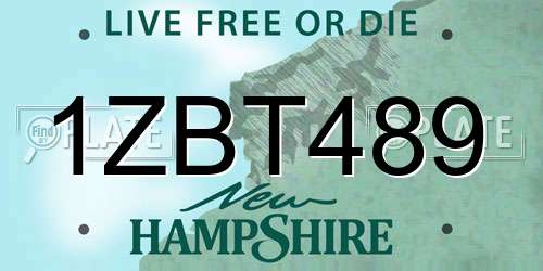 1ZBT489 New Hampshire License Plate