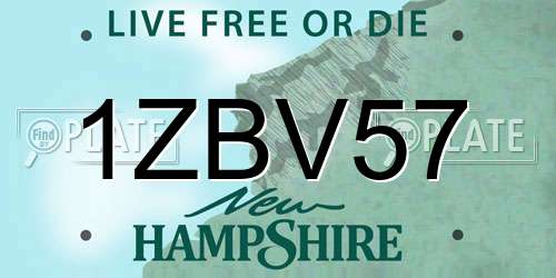 1ZBV57 New Hampshire License Plate
