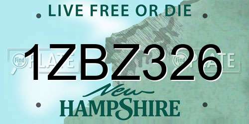 1ZBZ326 New Hampshire License Plate