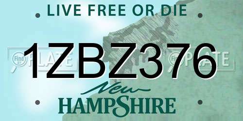 1ZBZ376 New Hampshire License Plate