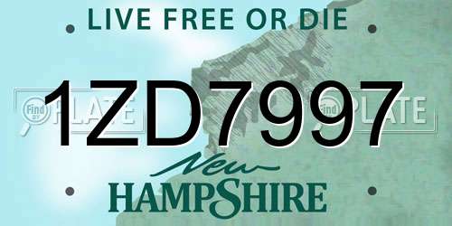 1ZD7997 New Hampshire License Plate