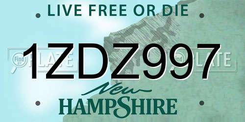 1ZDZ997 New Hampshire License Plate