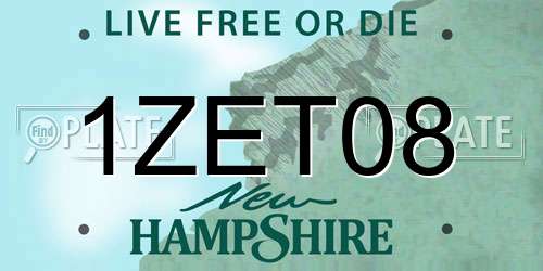1ZET08 New Hampshire License Plate