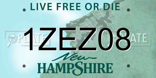 1ZEZ08 New Hampshire License Plate