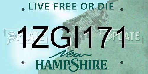 1ZGI171 New Hampshire License Plate