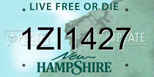 1ZI1427 New Hampshire License Plate