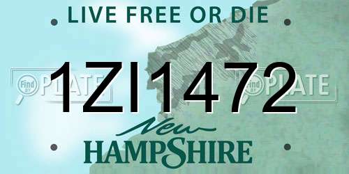 1ZI1472 New Hampshire License Plate