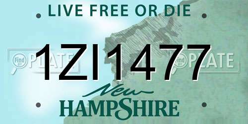 1ZI1477 New Hampshire License Plate