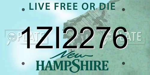 1ZI2276 New Hampshire License Plate